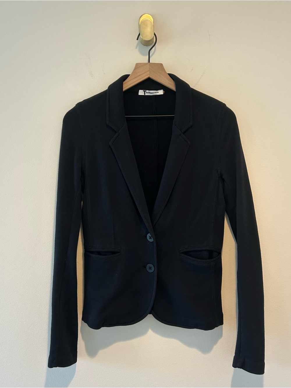 T by Alexander Wang Women's Blazer Jacket Single Breasted Cotton Blend Work